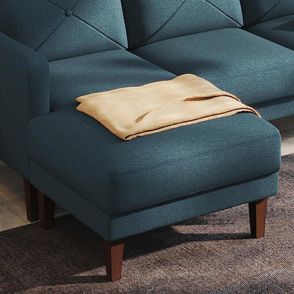 Belffin Convertible Sectional Sofa Couch with Chaise L Shaped Reversible Blue