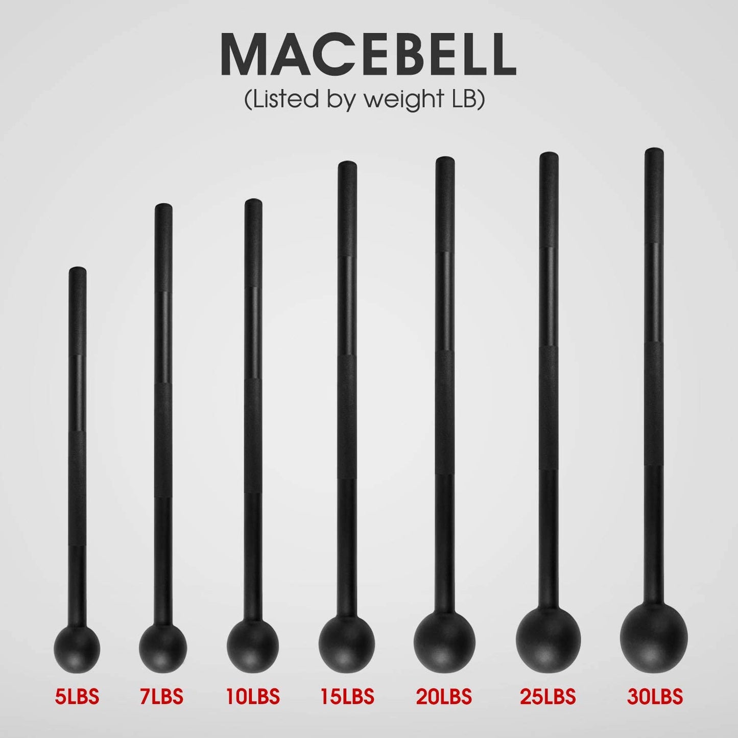 Yes4All Steel Mace Bell for Strength Training, Support Full Body, Muscles, Shoulder, Grips & Forearms Workouts, Stretching 5, 7, 10, 15, 20, 25, 30 LB for Woman & Man
