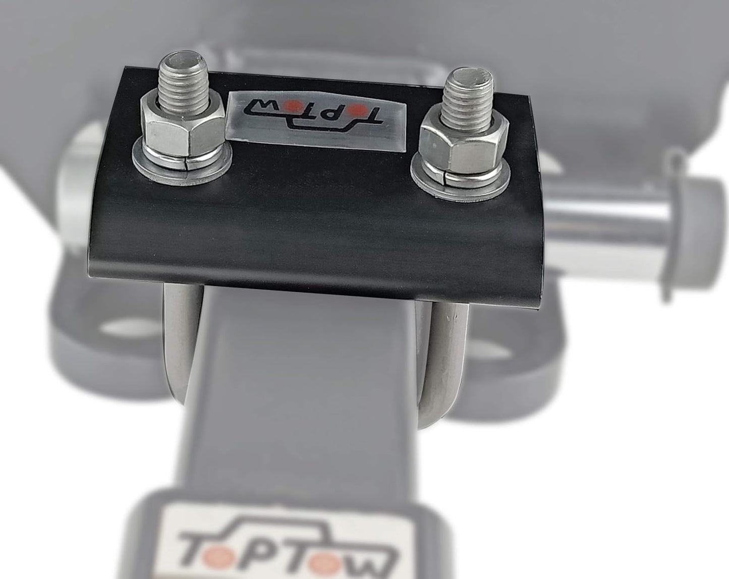 TOPTOW 64707 Trailer Hitch Tightener anti Rattle Clamp for 1.25 Inch and 2 Inch Receiver Hitches, Black Aluminum Stabilizer Plate, 2 Packs