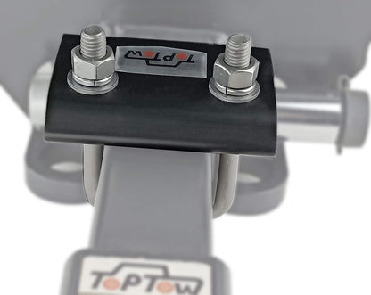 TOPTOW 64707 Trailer Hitch Tightener anti Rattle Clamp for 1.25 Inch and 2 Inch Receiver Hitches, Black Aluminum Stabilizer Plate, 2 Packs