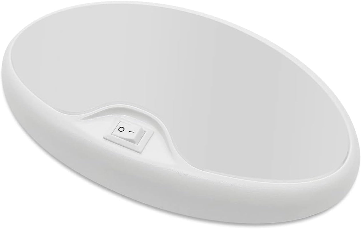 Dream Lighting 12V RV Interior Light with On/Off Switch 6 Inch Oval LED Ceiling Light 4.5W 3500K Soft White Lighting, Pack of 1