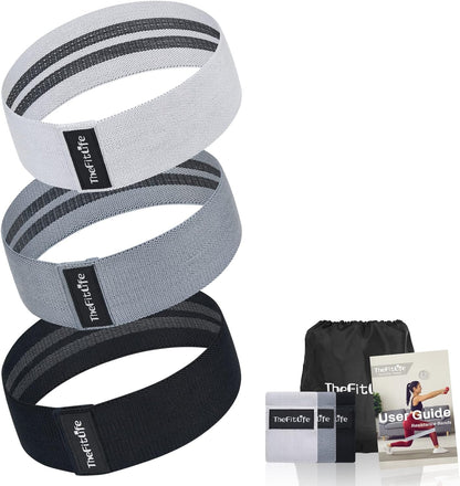 Thefitlife Resistance Exercise Bands for Women - Fabric Workout Bands for Booty, Hip, Glute, Leg, Thigh, Squat, Butt Lift Excersize and Fitness Loop Bands for Home Gym