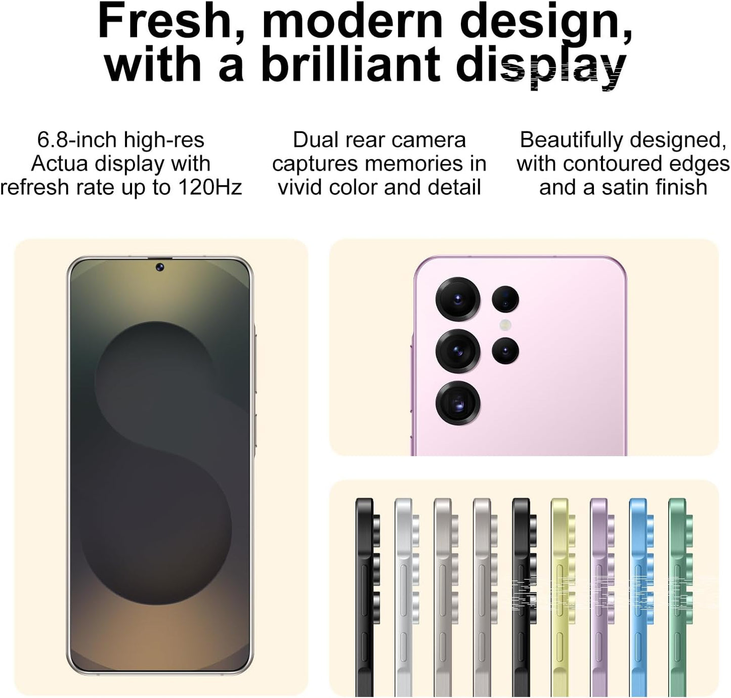 X25 Ultra Unlocked Android Smartphone, Dual SIM 5G, 8GB RAM + 128GB Storage with 128GB Memory Card, High-Performance Processor, 6800mAh Battery, 6.8" HD Display (Sakura Pink)