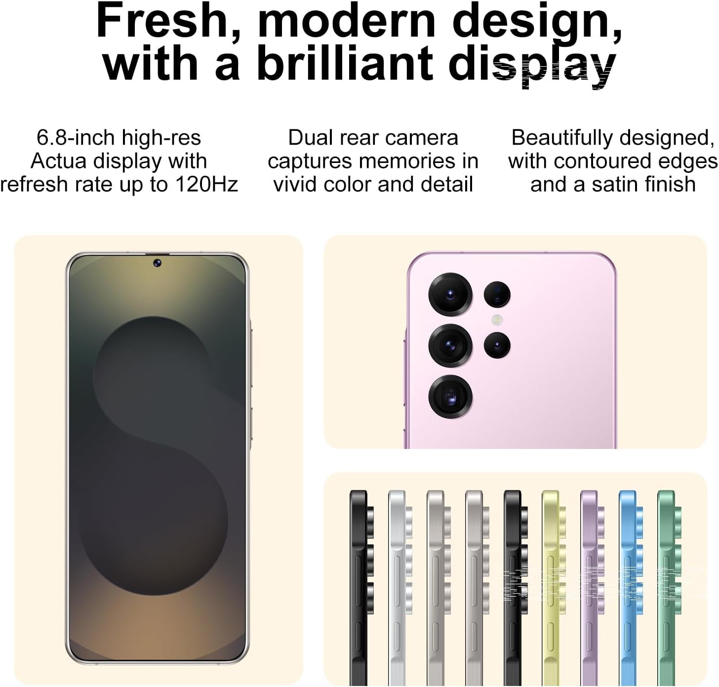 X25 Ultra Unlocked Android Smartphone, Dual SIM 5G, 8GB RAM + 128GB Storage with 128GB Memory Card, High-Performance Processor, 6800mAh Battery, 6.8" HD Display (Sakura Pink)
