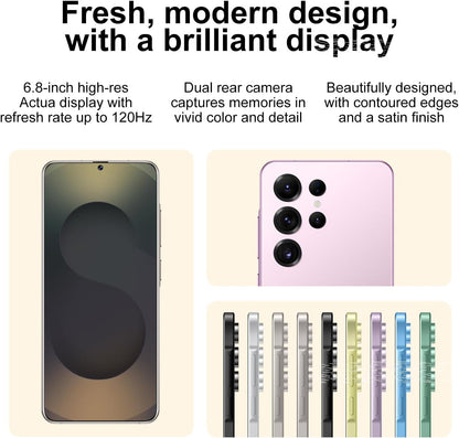 X25 Ultra Unlocked Android Smartphone, Dual SIM 5G, 8GB RAM + 128GB Storage with 128GB Memory Card, High-Performance Processor, 6800mAh Battery, 6.8" HD Display (Sakura Pink)