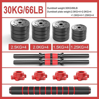 Dumbbells Set 3 in 1 Adjustable Dumbells Weights Set, 22 33 44 55 66Lb Dumbell Set Weight, Barbell Weight Set for Indoor Free Weight Training, Exercise Fitness Dumbbells for Men and Women