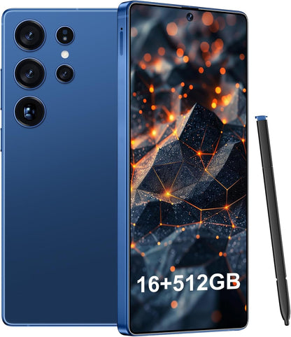 I25 Ultra Smartphone 16GB+512GB Android 14 Smartphone, 6.99" FHD+ Display, 7000Mah Battery, 108MP+68MP Dual Camera, Built-In Pen Stylus, Fast Performance Large Memory (Titanium Gray)