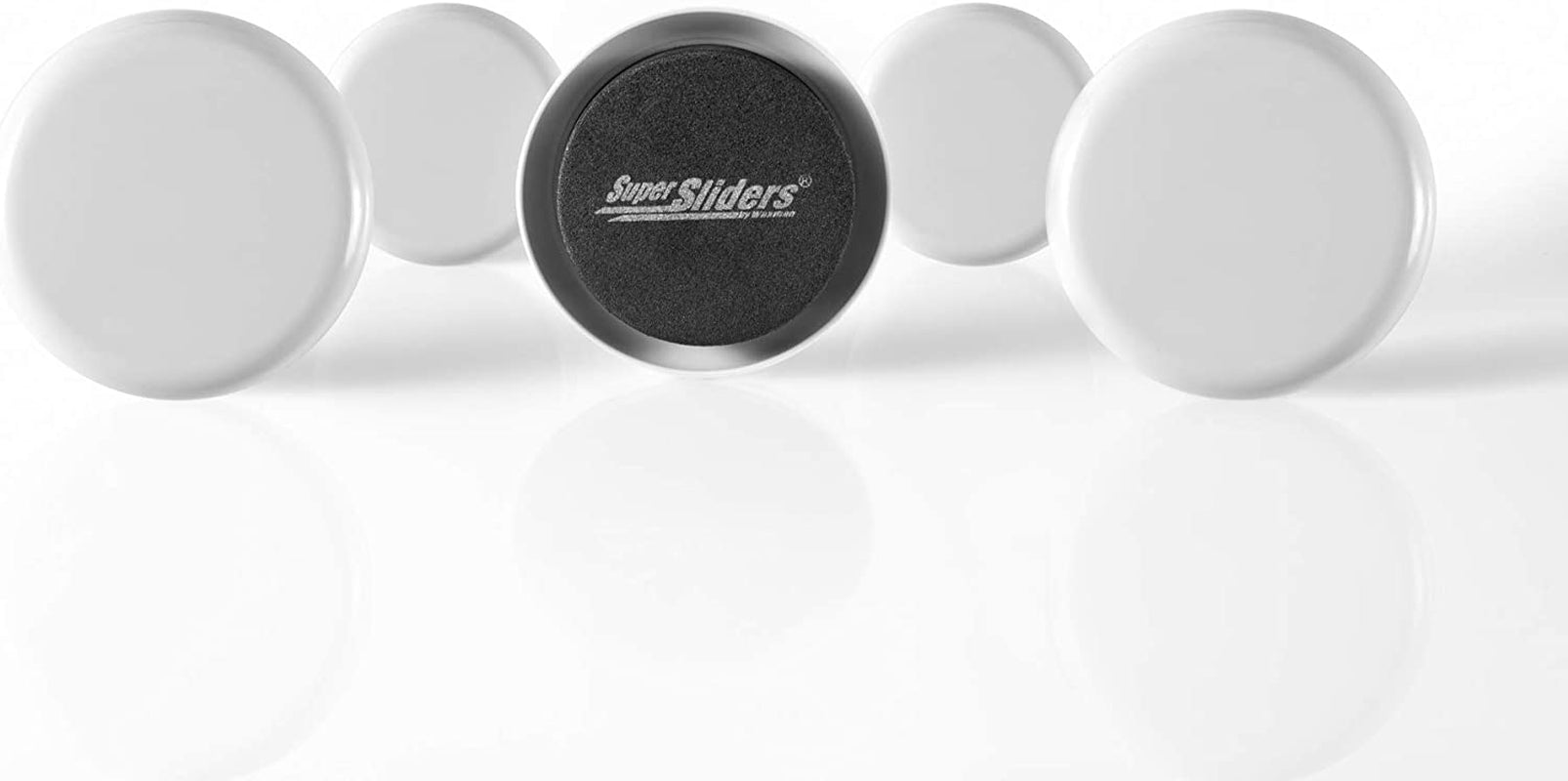 Super Sliders 2 1/2" round Reusable Furniture Sliders- Easily Move Small to Medium Sized Items across Carpet 8 Pack Gray