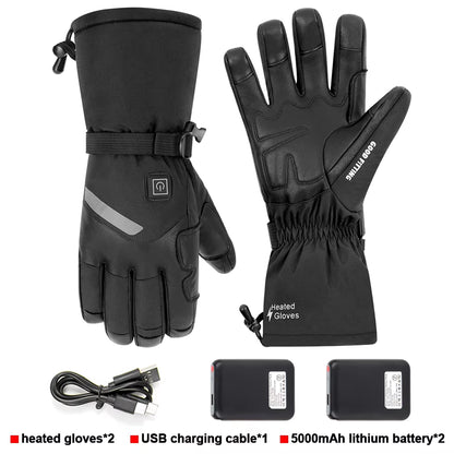 Motorcycle Heated Gloves Winter Warm Heated Gloves Skiing Snowboarding Waterproof Touch Screen Motorcyclist Heated Gloves