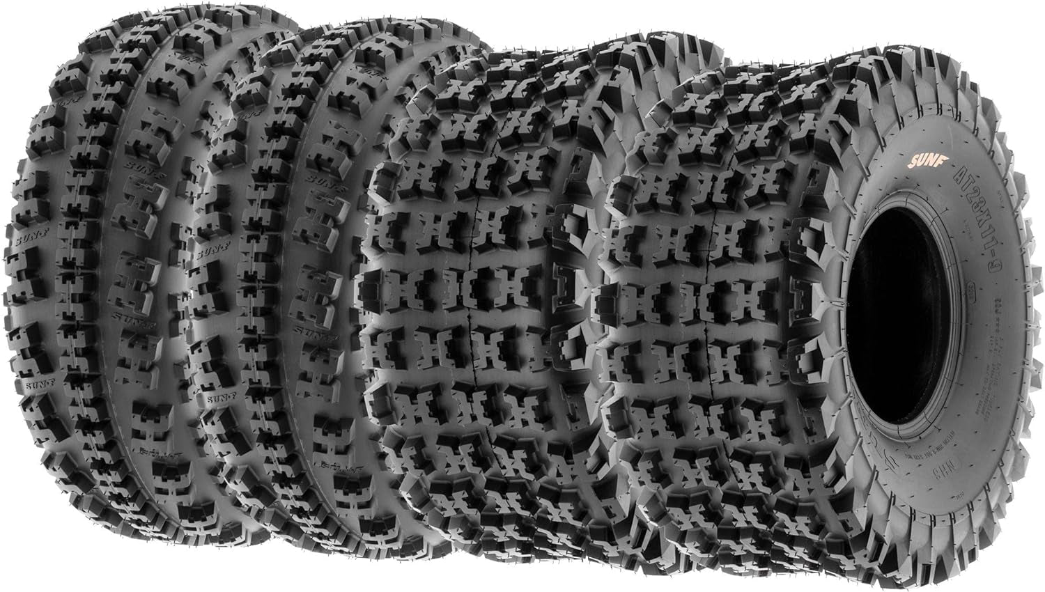 Sunf 21X7-10 Front & 20X10-9 Rear ATV UTV Knobby Sport Tires,6 PR Tubeless A027, Set of 4