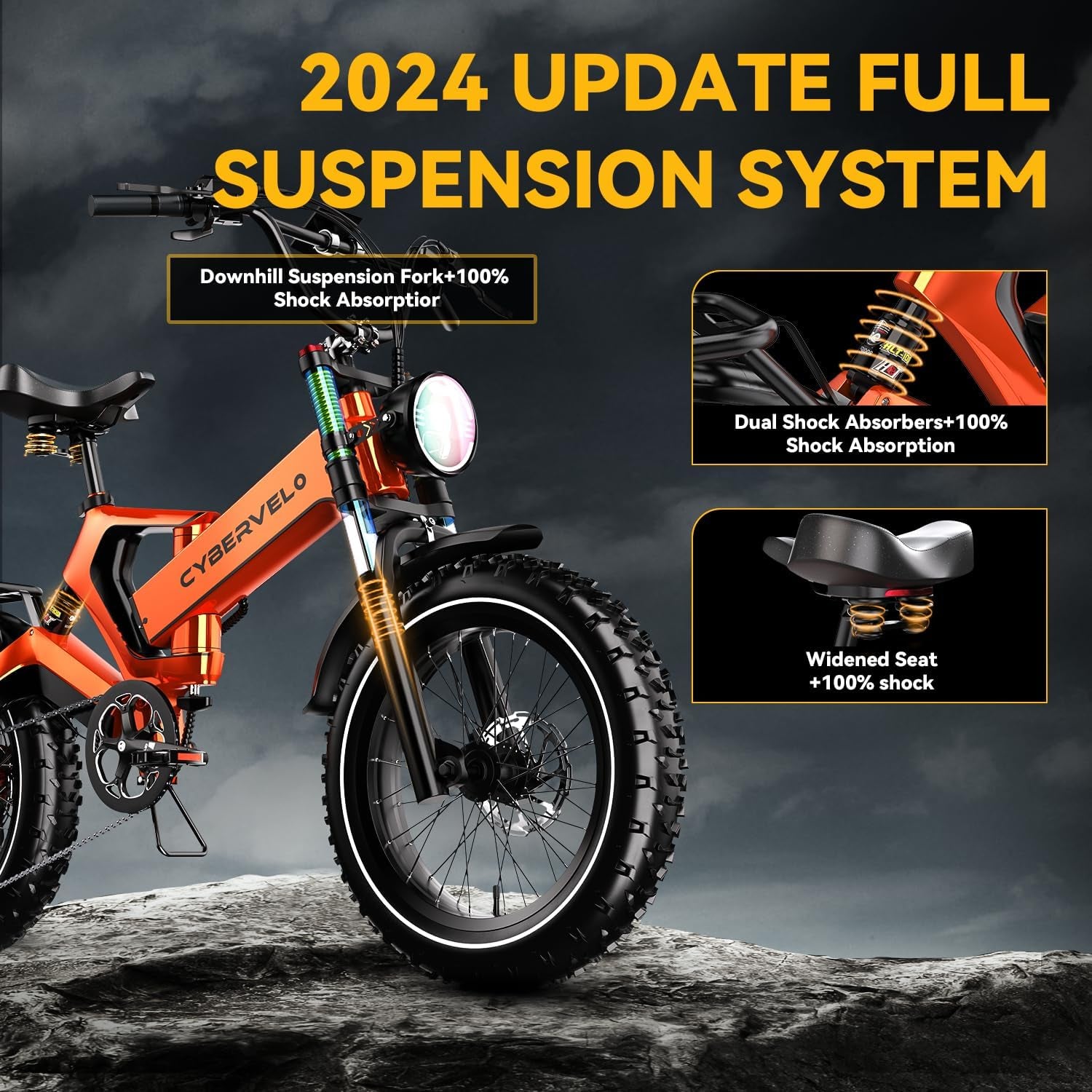 2000W Electric Bike for Adults – 4.0 X 20 Inch Fat Tire, 35MPH Speed, 100Mile Range, 48V 25Ah,Folding Ebike for All-Terrain Performance
