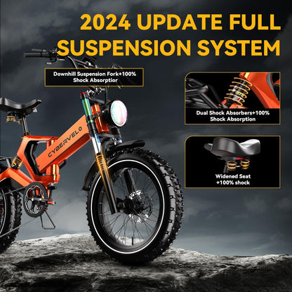 2000W Electric Bike for Adults – 4.0 X 20 Inch Fat Tire, 35MPH Speed, 100Mile Range, 48V 25Ah,Folding Ebike for All-Terrain Performance