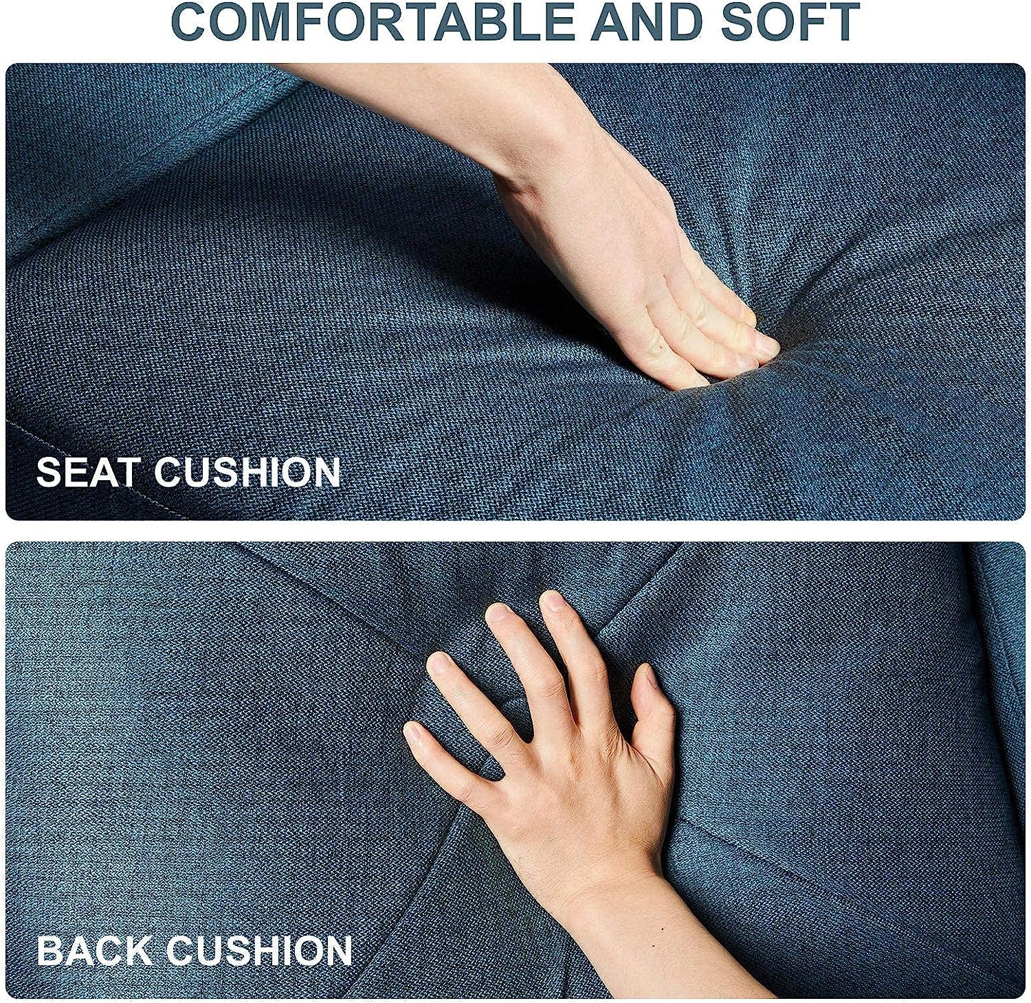 Belffin Convertible Sectional Sofa Couch with Chaise L Shaped Reversible Blue