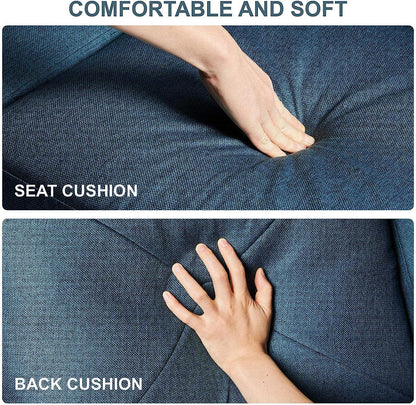 Belffin Convertible Sectional Sofa Couch with Chaise L Shaped Reversible Blue