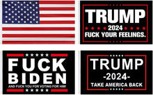 Trump 2024 America Back Fight Flag - 3X5 Ft, 4 Packs (4 Patterns, Double Stitch, Brass Buttonholes)