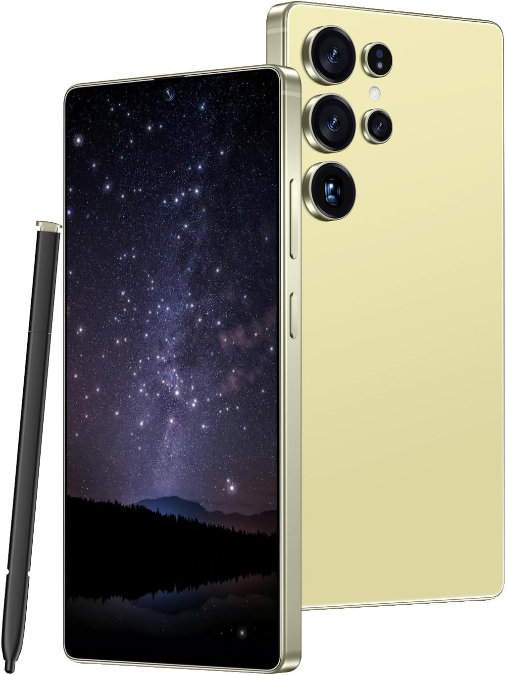 I25 Ultra Unlocked Android Smartphone - 12GB RAM, 512GB Storage, 6.99" HD Display, 7000mAh Battery, Snapdragon 8 Gen 3, 68MP + 108MP Professional Camera, Android 14, Face Unlock, Stylus Included (Rose)