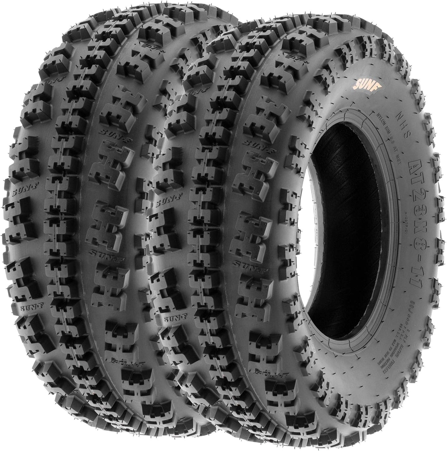 Sunf 21X7-10 Front & 20X10-9 Rear ATV UTV Knobby Sport Tires,6 PR Tubeless A027, Set of 4