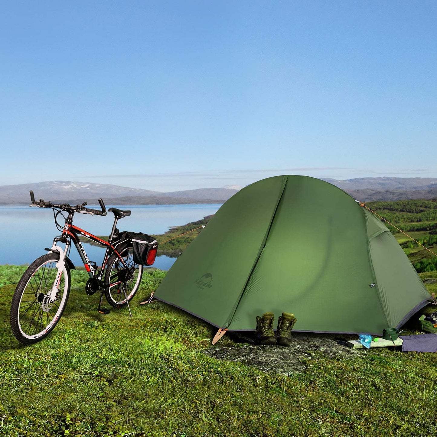 Naturehike Bikepacking 1 Person Tent, Waterproof Easy Set up Free Standing Single Person Tent, Lightweight Backpacking Tent for 1 Person, One Person Tent with Footprint Included
