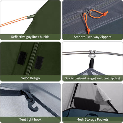 Naturehike Bikepacking 1 Person Tent, Waterproof Easy Set up Free Standing Single Person Tent, Lightweight Backpacking Tent for 1 Person, One Person Tent with Footprint Included