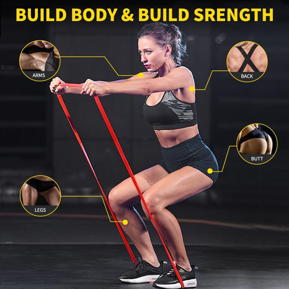 ROSAPOAR Resistance Band Pull up Band Fitness Exercise Bands Natural Latex for Workout Body Stretch Powerlifting Band Fitness Sport Training at Home/The Gym