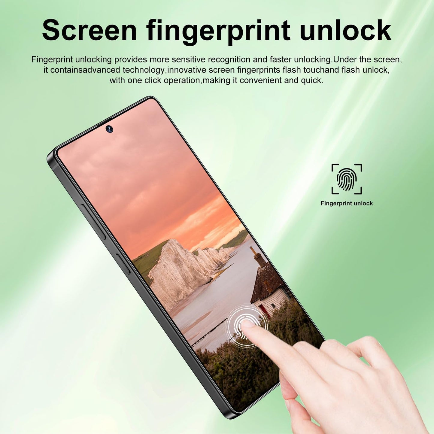 Huness I25 Ultra Unlocked Cell Phone,Built in Pen,16+1Tb Unlocked Phone, Android 14 Battery 7000Mah 6.99" HD Screen Smartphone, 5G/Face Id/Fingerprint Lock/Dual SIM/GPS (Green, 16+1TB)