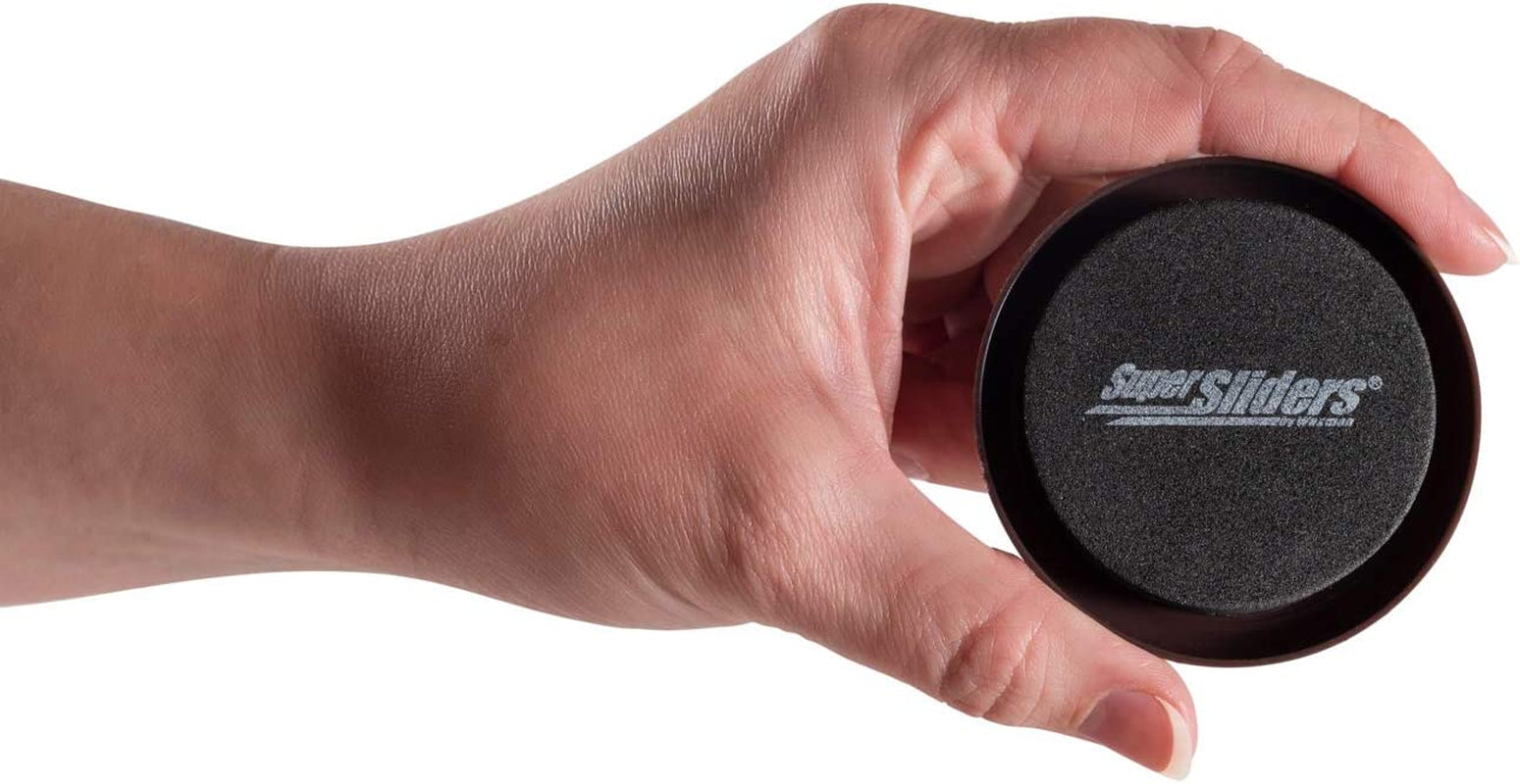 Super Sliders 2 1/2" round Reusable Furniture Sliders- Easily Move Small to Medium Sized Items across Carpet 8 Pack Gray