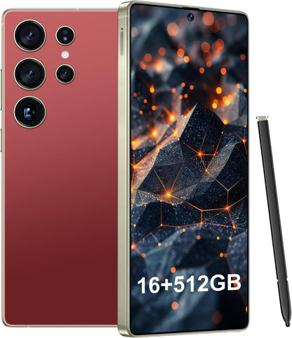 I25 Ultra Smartphone 16GB+512GB Android 14 Smartphone, 6.99" FHD+ Display, 7000Mah Battery, 108MP+68MP Dual Camera, Built-In Pen Stylus, Fast Performance Large Memory (Titanium Gray)