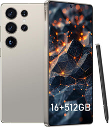 I25 Ultra Smartphone 16GB+512GB Android 14 Smartphone, 6.99" FHD+ Display, 7000Mah Battery, 108MP+68MP Dual Camera, Built-In Pen Stylus, Fast Performance Large Memory (Titanium Gray)