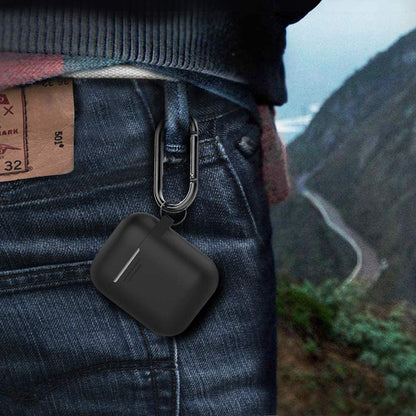 Ahastyle Upgrade Silicone Case Protective Cover [Front LED Visible] Compatible with Apple Airpods 2 & 1 (Black)