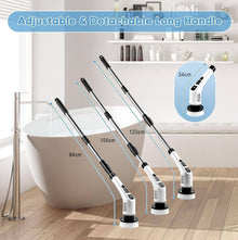 Electric Spin Scrubber, Cordless Cleaning Brush with 9 Replaceable Brush Heads, Tub and Floor Tile 360 Power Scrubber Dual Speed with Adjustable Detachable Handle for Bathroom Kitchen Car (9)