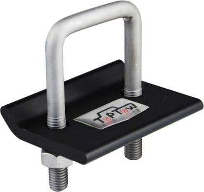 TOPTOW 64707 Trailer Hitch Tightener anti Rattle Clamp for 1.25 Inch and 2 Inch Receiver Hitches, Black Aluminum Stabilizer Plate, 2 Packs