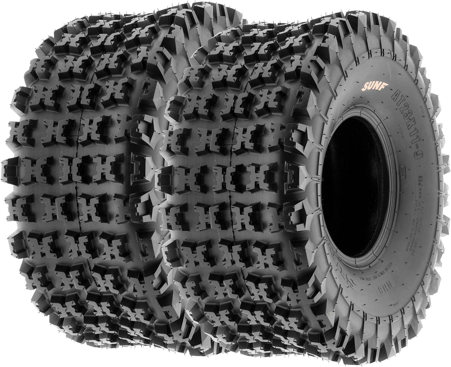 Sunf 21X7-10 Front & 20X10-9 Rear ATV UTV Knobby Sport Tires,6 PR Tubeless A027, Set of 4