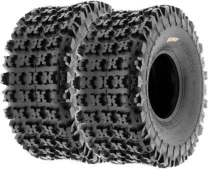 Sunf 21X7-10 Front & 20X10-9 Rear ATV UTV Knobby Sport Tires,6 PR Tubeless A027, Set of 4