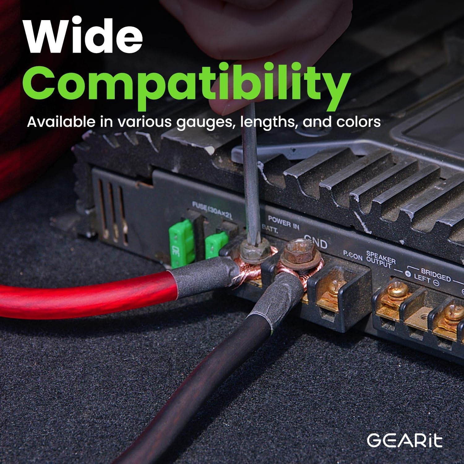 Gearit 4 Gauge Wire, CCA Electrical Wire Extension Cord for Automotive Power/Ground, Battery Cable, Car Audio, RV, Amp Wiring Kit, (25 Feet Each- Black/Red Translucent)