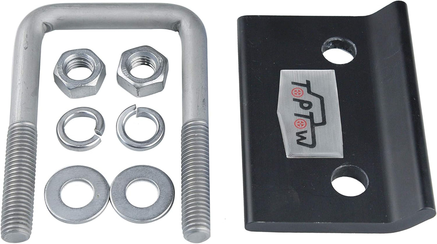 TOPTOW 64707 Trailer Hitch Tightener anti Rattle Clamp for 1.25 Inch and 2 Inch Receiver Hitches, Black Aluminum Stabilizer Plate, 2 Packs