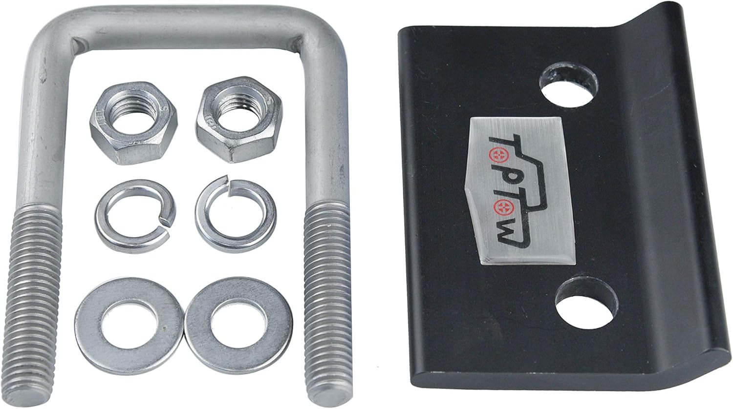 TOPTOW 64707 Trailer Hitch Tightener anti Rattle Clamp for 1.25 Inch and 2 Inch Receiver Hitches, Black Aluminum Stabilizer Plate, 2 Packs