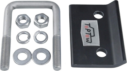 TOPTOW 64707 Trailer Hitch Tightener anti Rattle Clamp for 1.25 Inch and 2 Inch Receiver Hitches, Black Aluminum Stabilizer Plate, 2 Packs