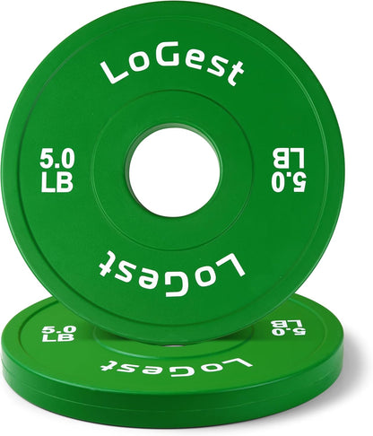 Logest Pair Olympic Plates - Barbell Weights Set of 2 Weight Plates for Olympic Bars Perfect for Strength Training Plates Exercise Balance Increase Available in 0.50LB 1.25LB 2.5LB 5LB 7.5LB 10LB Weight Plate