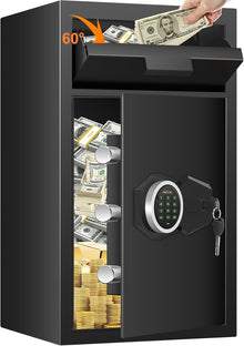2.2 Cubic Drop Slot Safes for Money Jewelry, Drop Safe for Business with Combination Lock and Key