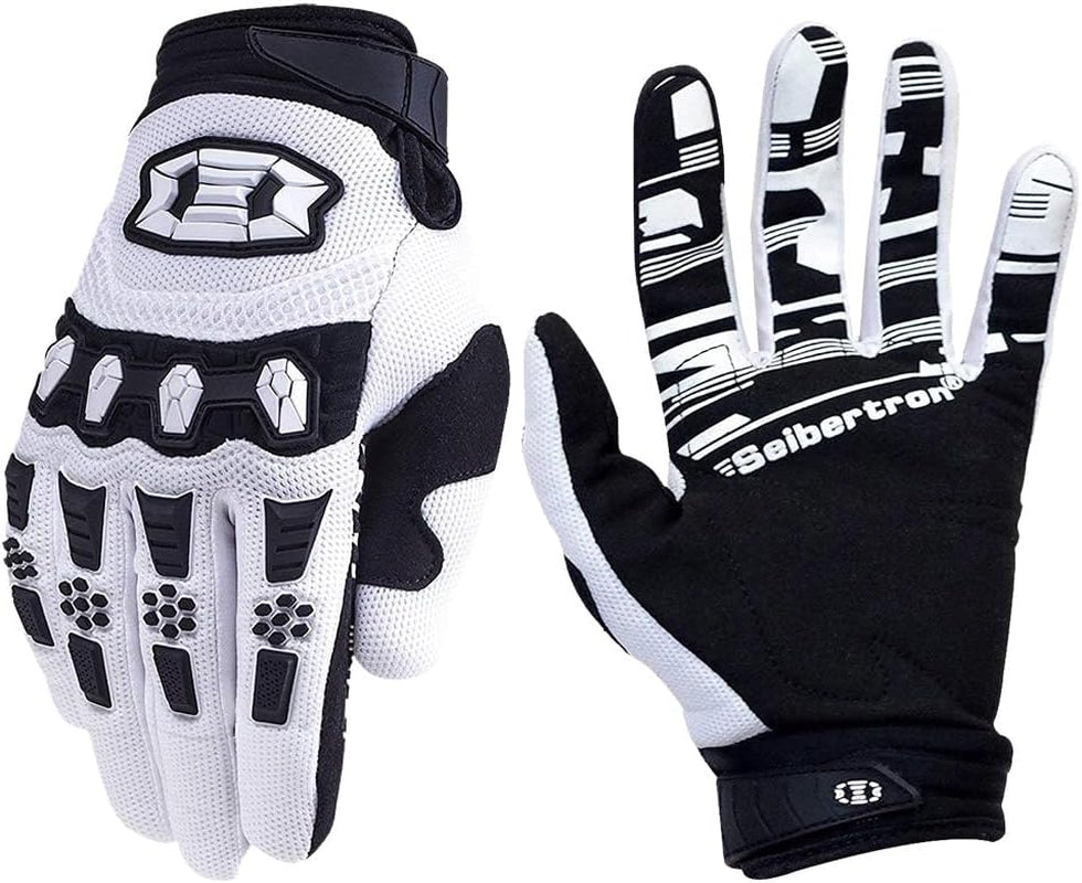 Seibertron Unisex BMX MX ATV MTB Racing Mountain Bike Bicycle Cycling Off-Road/Dirt Bike Gloves Road Racing Motorcycle Motocross Sports Gloves Touch Recognition Full Finger Glove