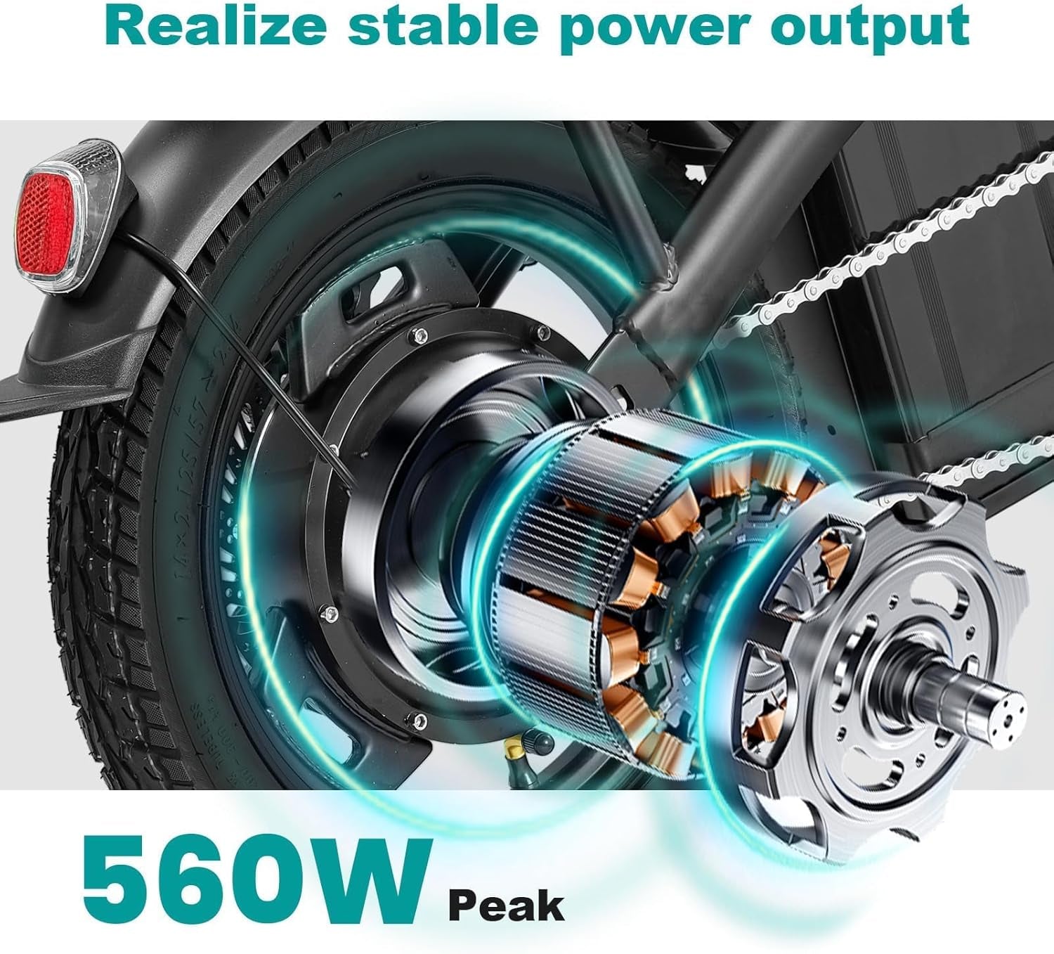 Electric Bike for Adults Teens, Commuter City Folding Ebike with 560W Motor and 48V Battery, 24MPH 3 Level Pedals Assist, Dual Disc Brakes,14" Compact Foldable Electric Bicycle with UL 2849 Certified