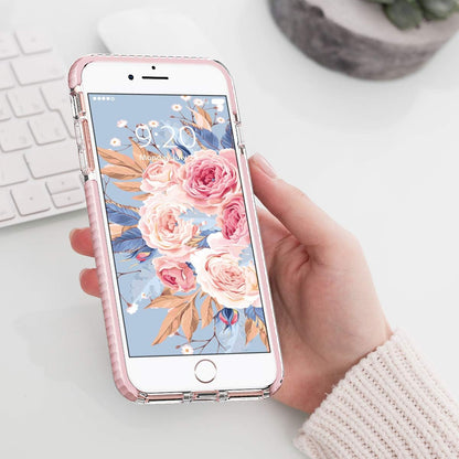 MATEPROX Compatible with Iphone 8 plus Case Compatible with Iphone 7 plus Case Clear Shield Heavy Duty Anti-Yellow Anti-Scratch Shockproof Cover (Pink)