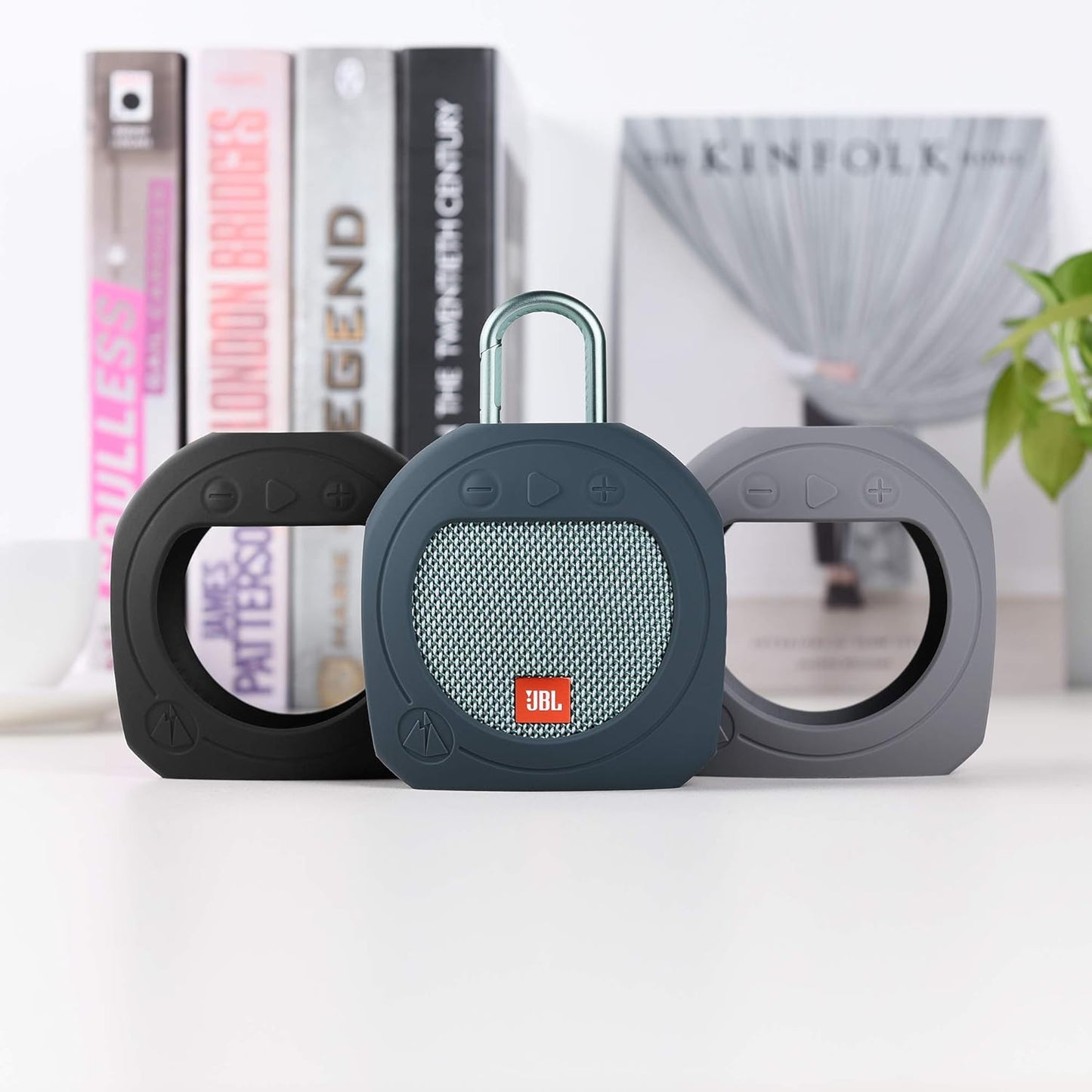 Txesign Protective Silicone Stand up Carrying Case for JBL Clip 3 Waterproof Portable Speaker(Blue)