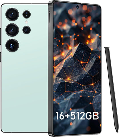I25 Ultra Smartphone 16GB+512GB Android 14 Smartphone, 6.99" FHD+ Display, 7000Mah Battery, 108MP+68MP Dual Camera, Built-In Pen Stylus, Fast Performance Large Memory (Titanium Gray)