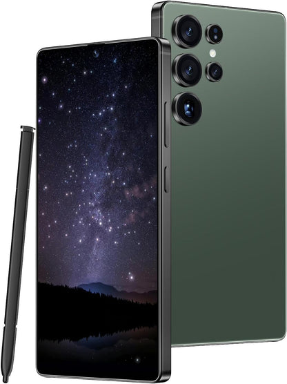 I25 Ultra Unlocked Android Smartphone - 12GB RAM, 512GB Storage, 6.99" HD Display, 7000mAh Battery, Snapdragon 8 Gen 3, 68MP + 108MP Professional Camera, Android 14, Face Unlock, Stylus Included (Rose)