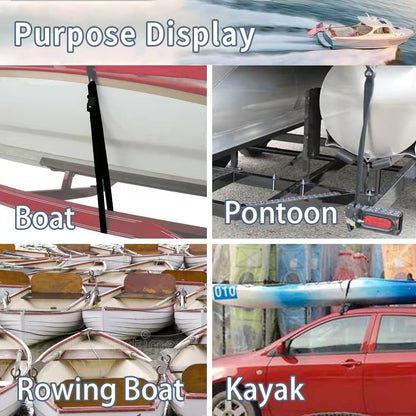 MEILI Heavy Duty Boat Trailer Transom Strap (2PK) - 2 Inch X 48 Inch Adjustable Marine Boat Tie down Straps to Trailer (Shipped from USA) with Quick Release Buckle1200 LBS Capacity Securely