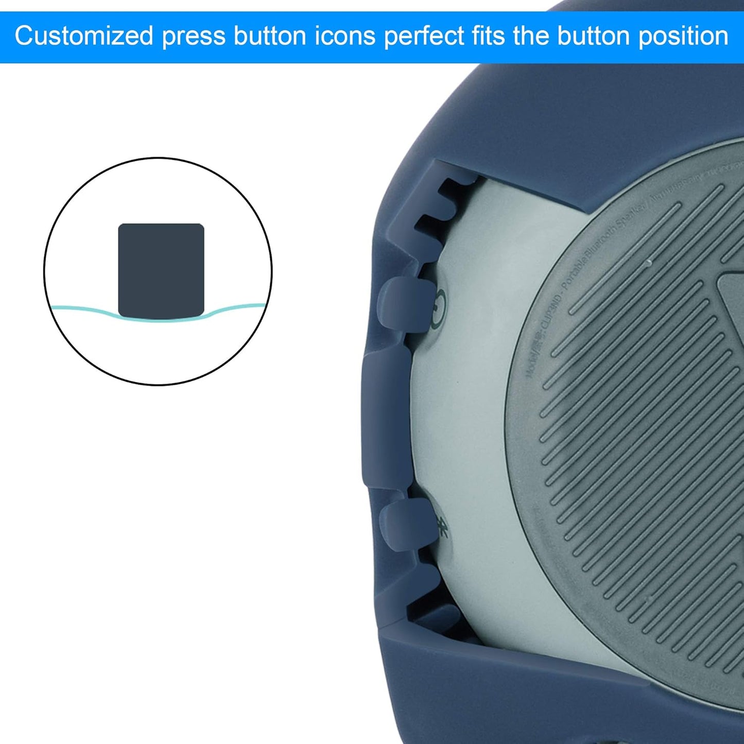Txesign Protective Silicone Stand up Carrying Case for JBL Clip 3 Waterproof Portable Speaker(Blue)