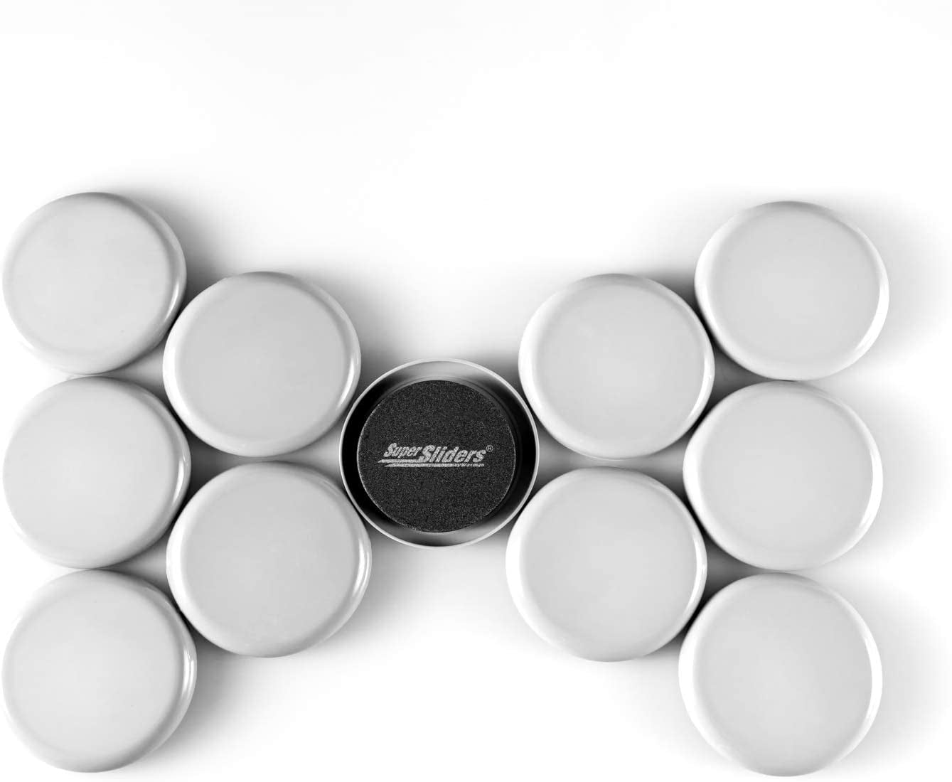 Super Sliders 2 1/2" round Reusable Furniture Sliders- Easily Move Small to Medium Sized Items across Carpet 8 Pack Gray