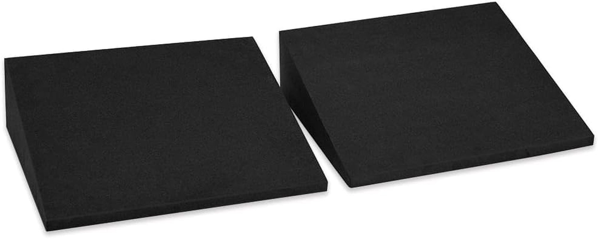 Strongtek XL Foam Yoga Wedge Blocks, Black, Set of 2, 16.5° Incline, 13" × 12.75" × 3.75", for Yoga, Stretching, Squats & Physical Therapy