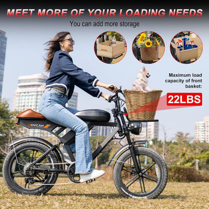 MOVCAN V30 Series Electric Bike for Adults, 3000W/1500W/1000W Motor, 20" Fat Tire Ebike, 37.5MPH/32MPH/28MPH, 120/70Miles, 48V 40Ah/31.2/15.6Ah Dual Battery Motorcycle Ebike for Commuting/Off-Roading